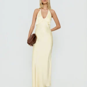 Halter Maxi Dress Lemon
